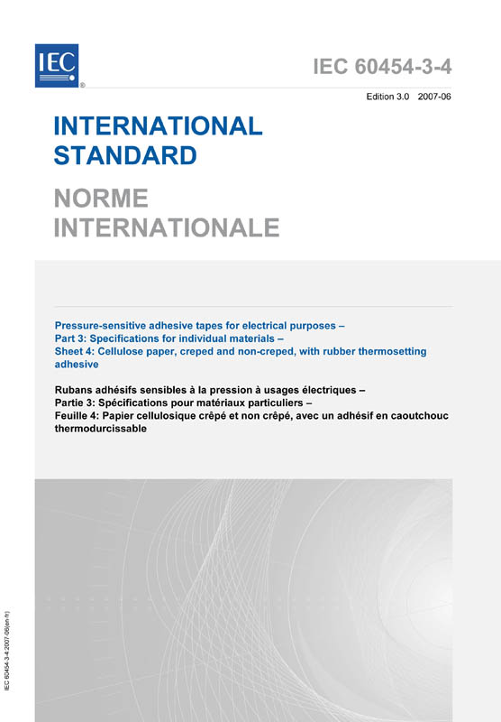 Cover IEC 60454-3-4:2007